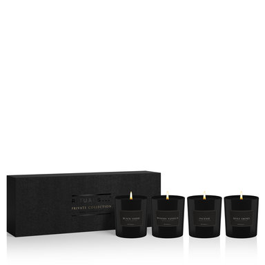 Black gift set with 4 luxury mini scented candles