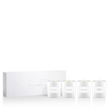 White gift set with 4 luxury mini scented candles