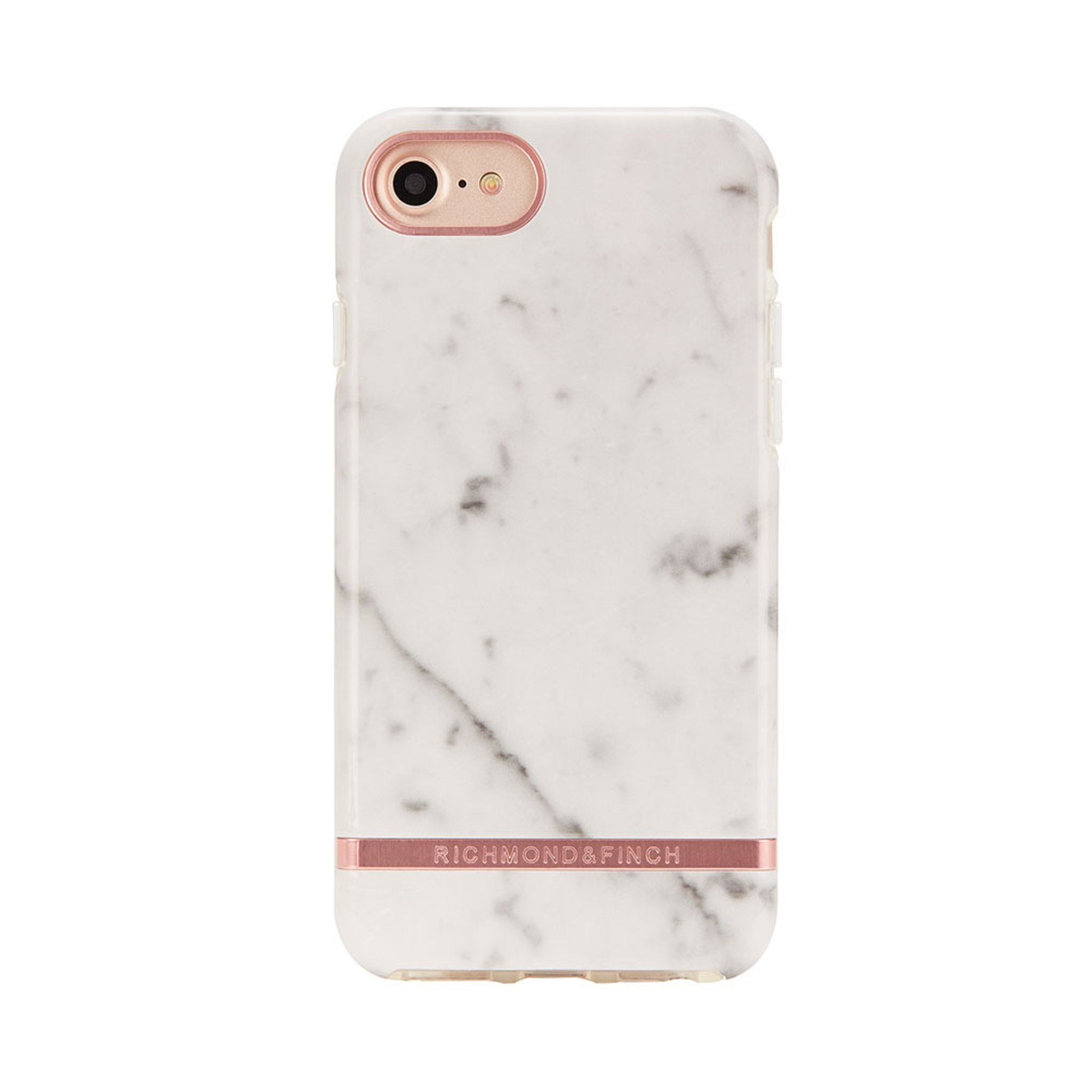 Mobilskal iPhone X White Marble rose gold details