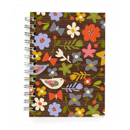 Spiralbunden anteckningsbok Bird & Flower Bamboo 80 sidor