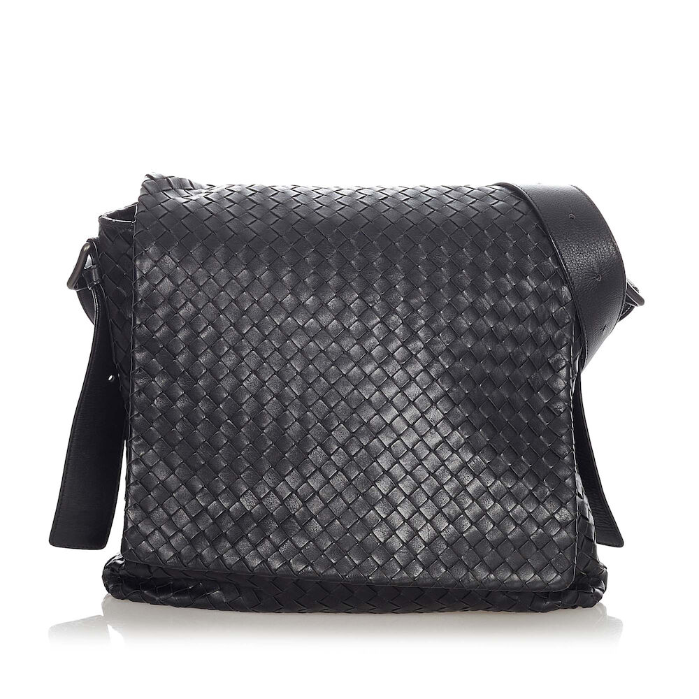 Bottega Veneta Intrecciato Leather Crossbody Bag Onesize I Black Fran Luxclusif Ahlens