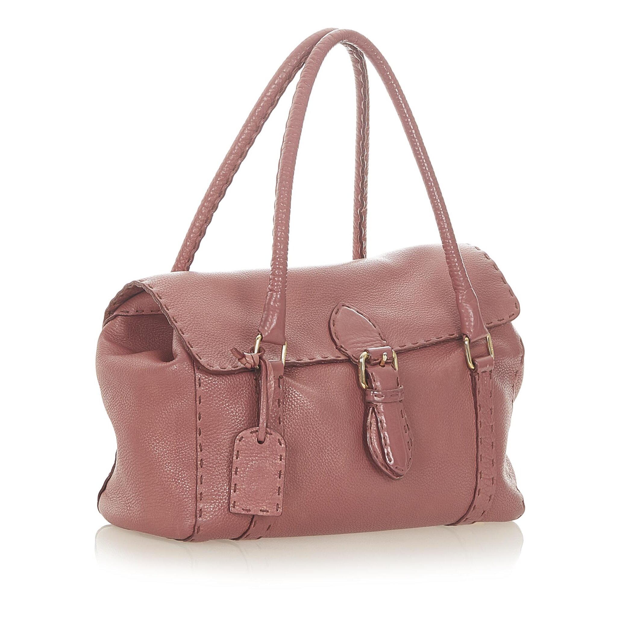 Fendi Selleria Linda Leather Handbag, pink