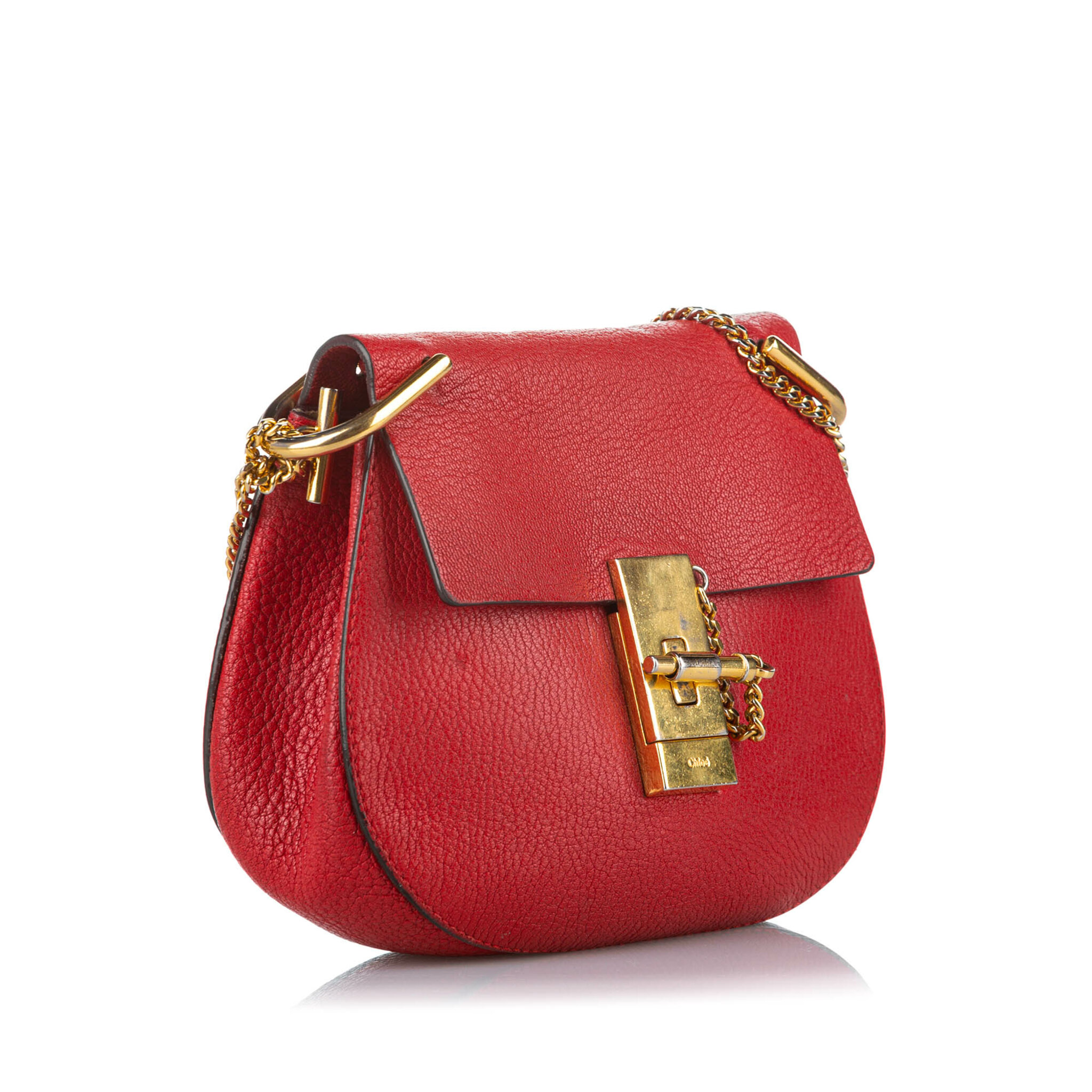 Chloe Drew Leather Crossbody Bag, red