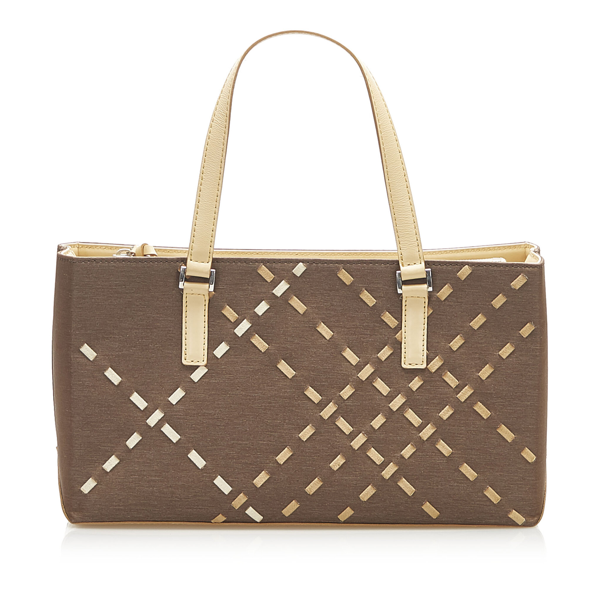 Burberry Canvas Handbag, brown, dark brown