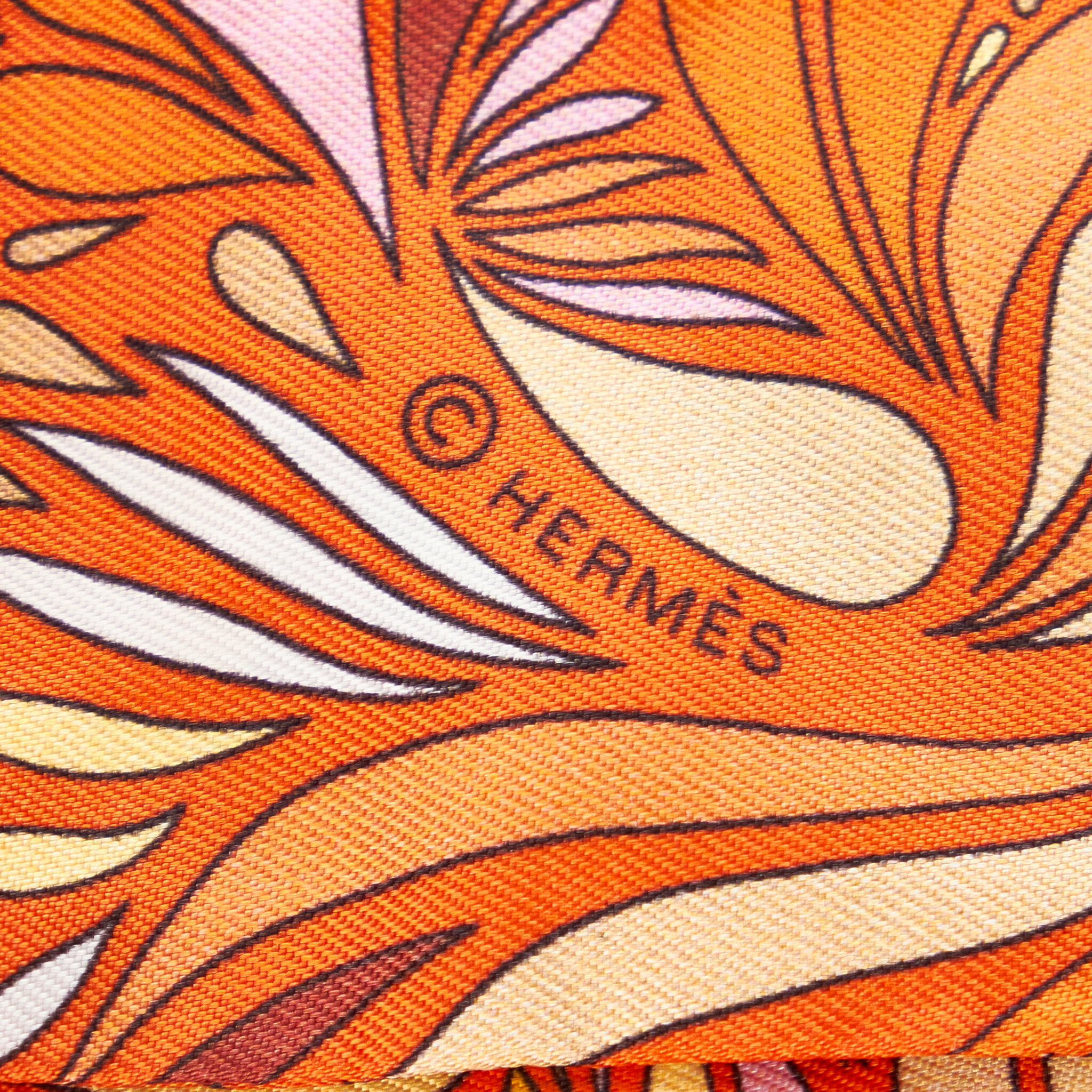 Hermes Printed Twilly Silk Scarf, ONESIZE, orange