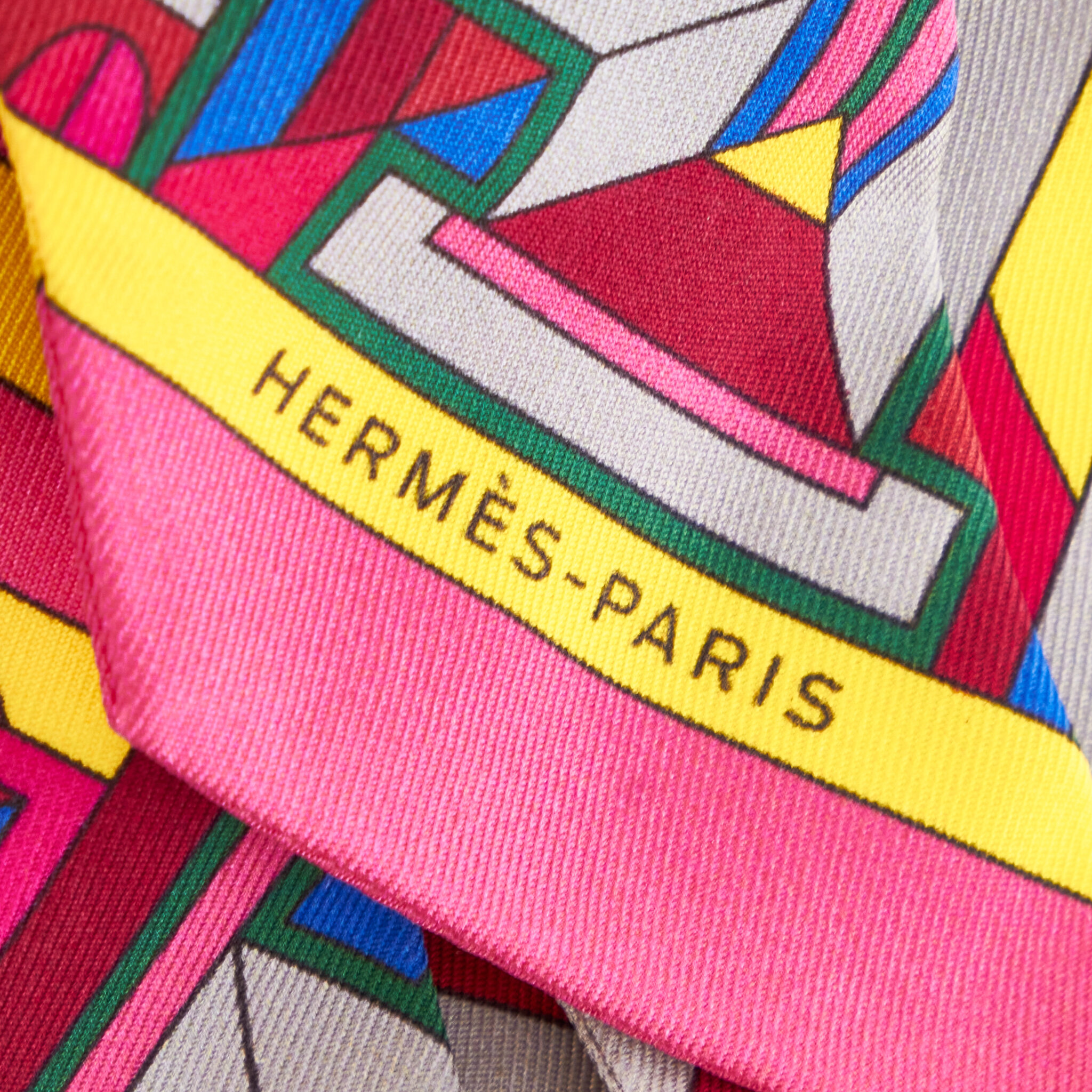 Hermes Printed Twilly Silk Scarf, ONESIZE, pink