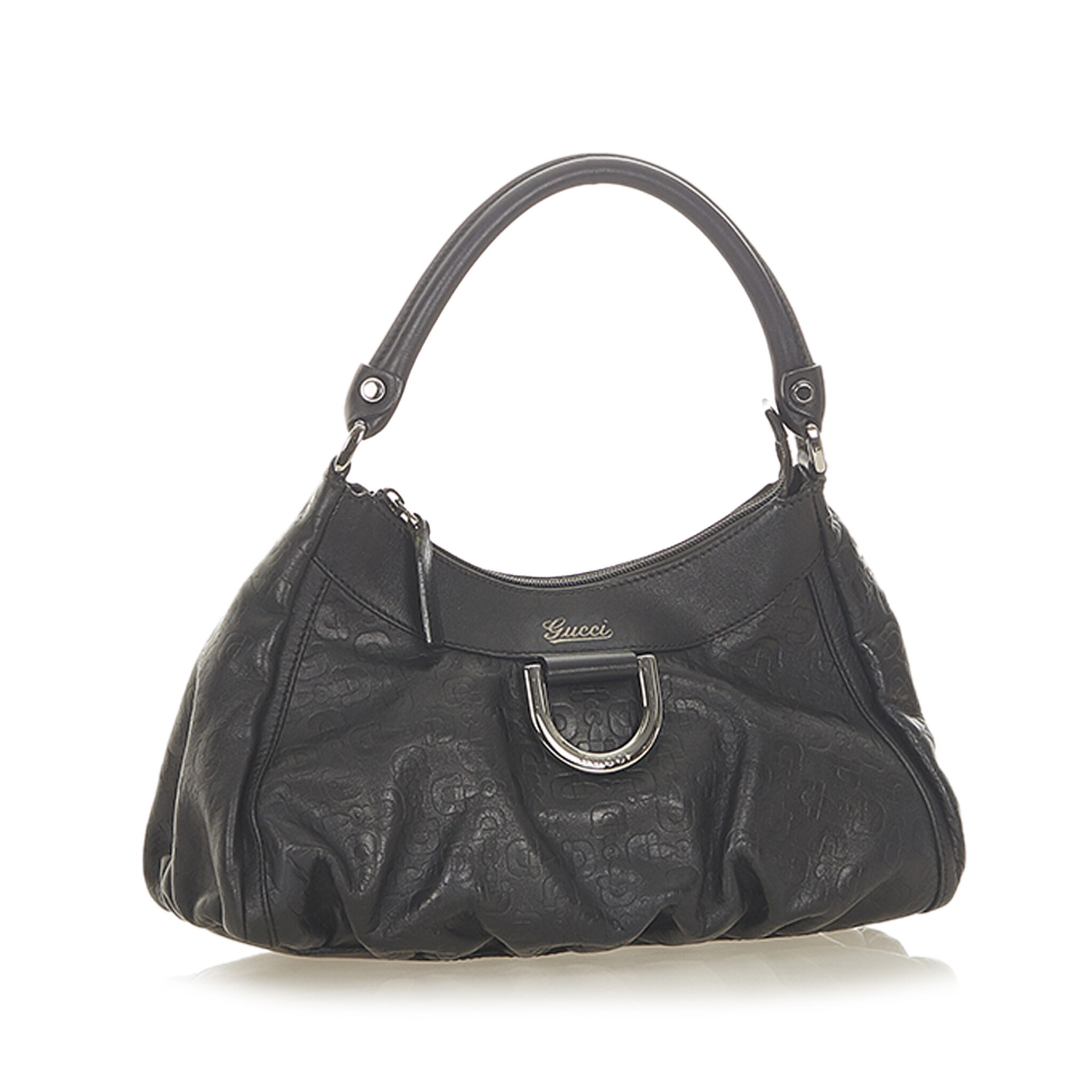 Gucci Horsebit Abbey D-ring Leather Shoulder Bag, black