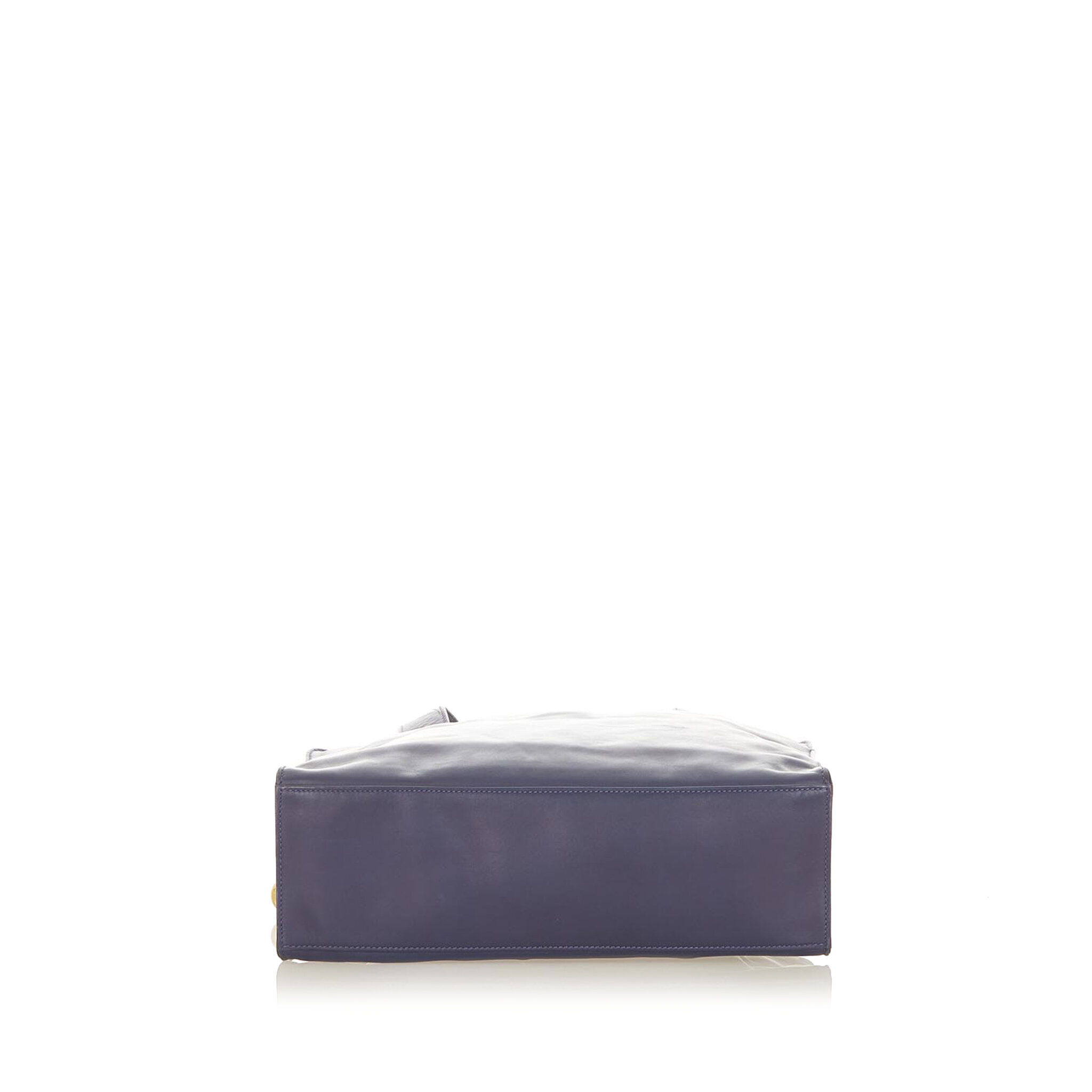 Celine Leather Tote Bag, blue