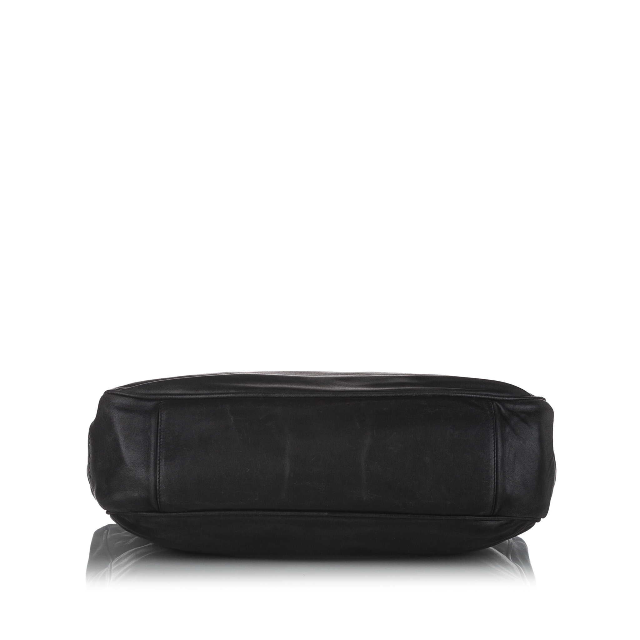 Prada Leather Handbag, ONESIZE, black