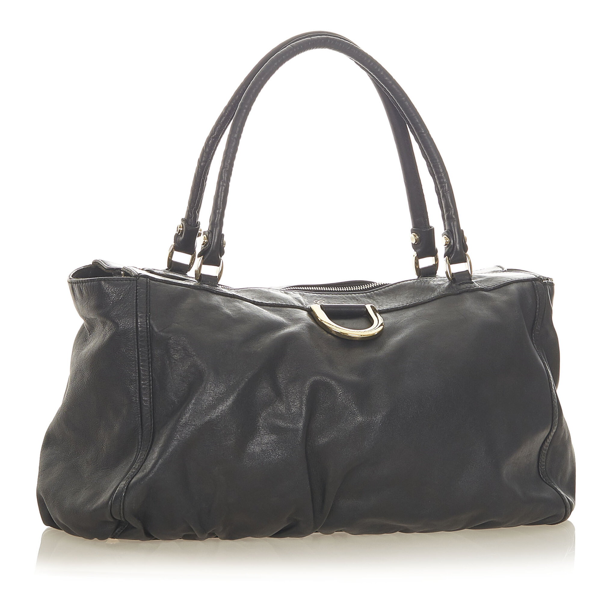Gucci Abbey D-ring Leather Shoulder Bag, black