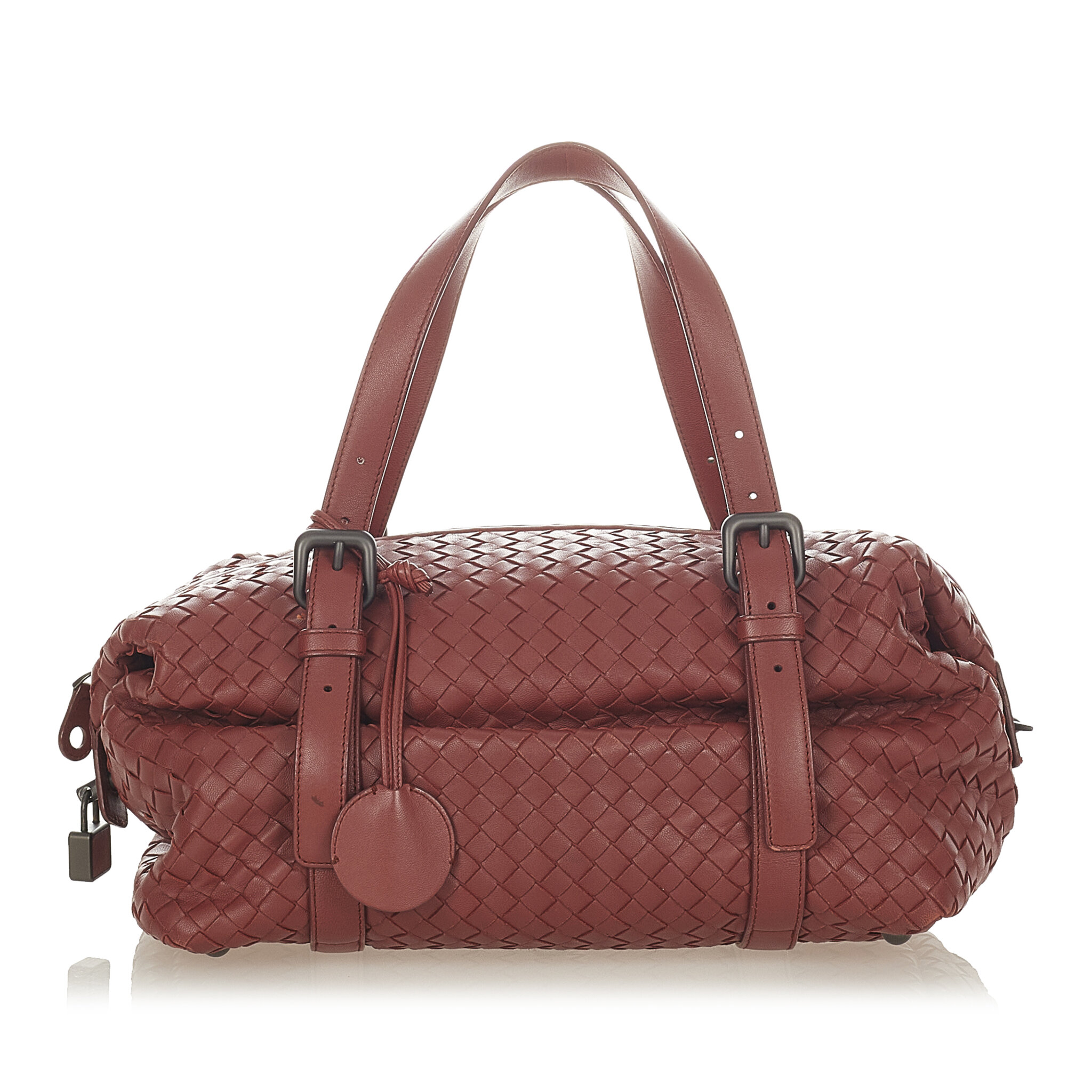 Bottega Veneta Intrecciato Leather Handbag, ONESIZE, red