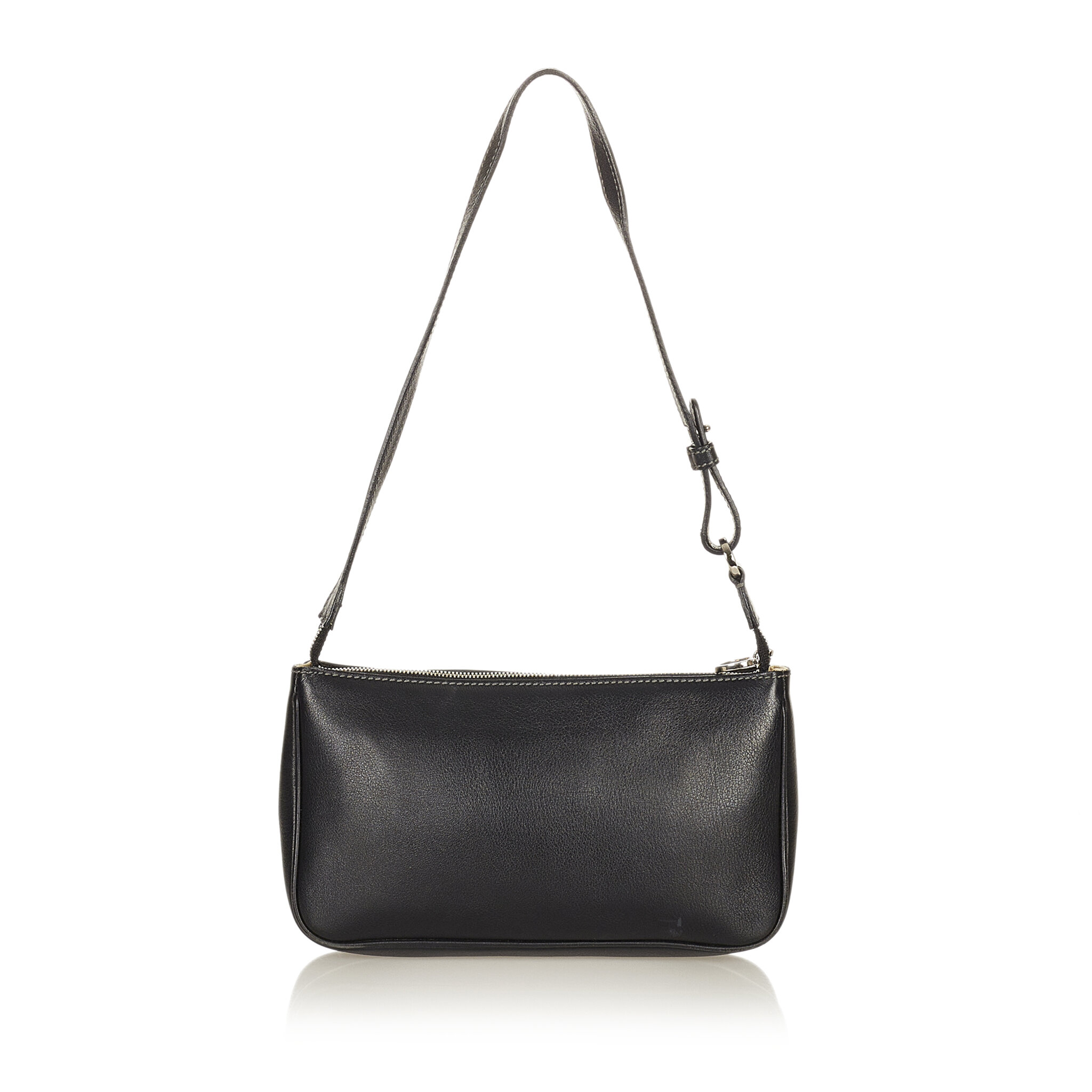 Ferragamo Gancini Leather Shoulder Bag, ONESIZE, black