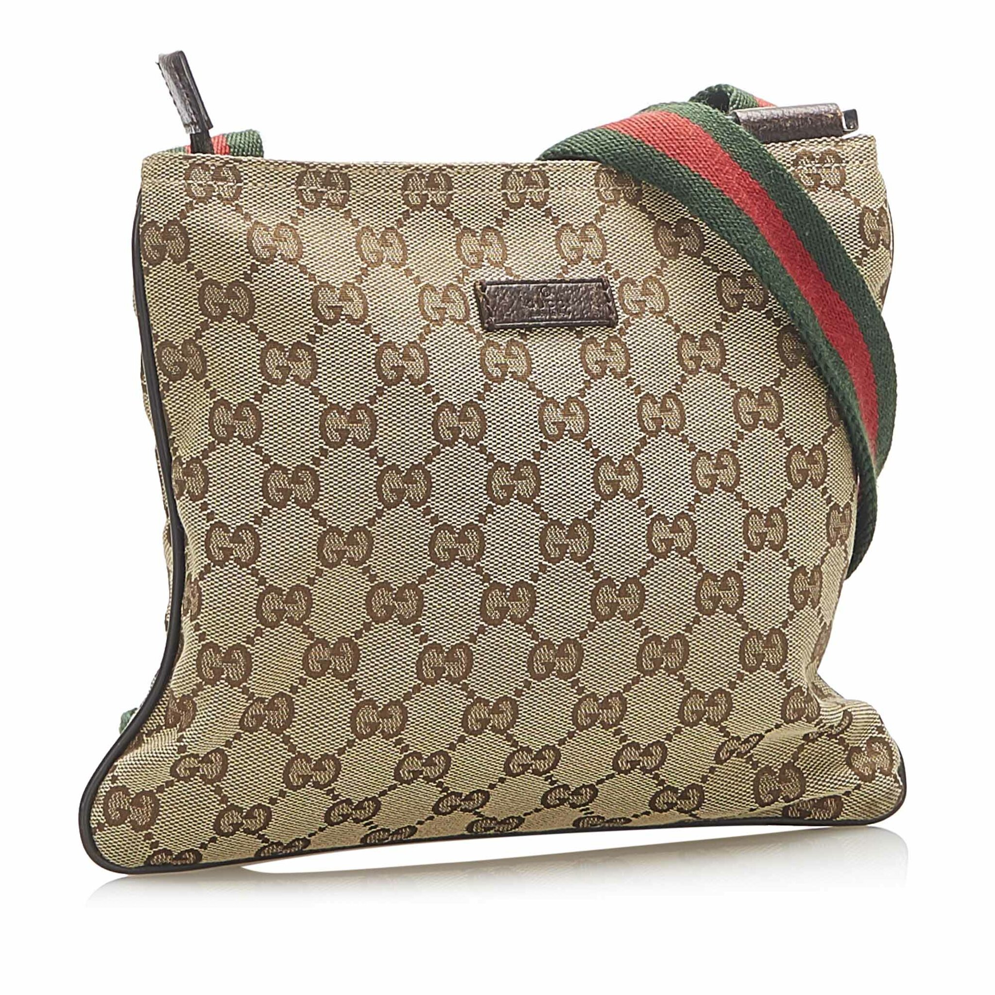 Gucci Gg Canvas Web Crossbody Bag, beige, beige