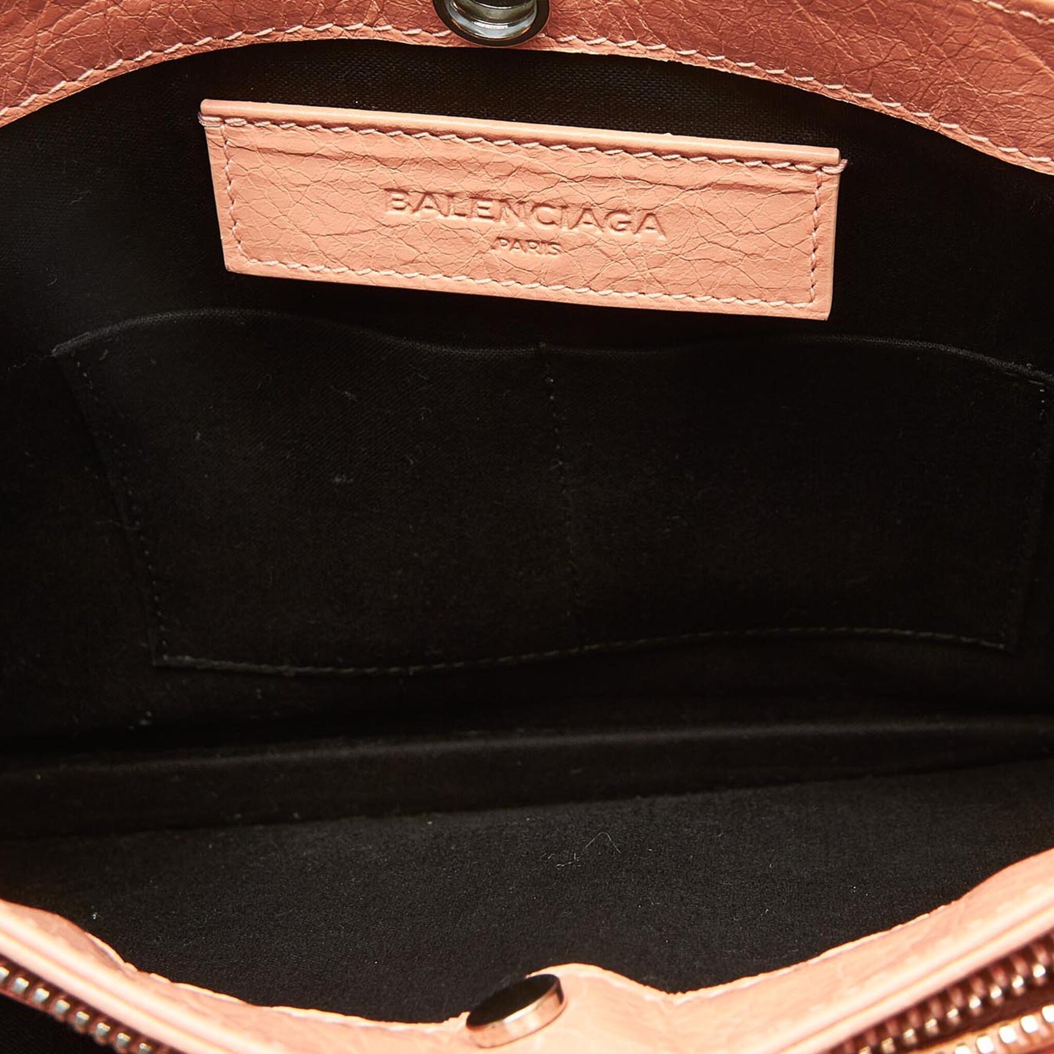 Balenciaga Navy Pochette Leather Crossbody Bag, pink
