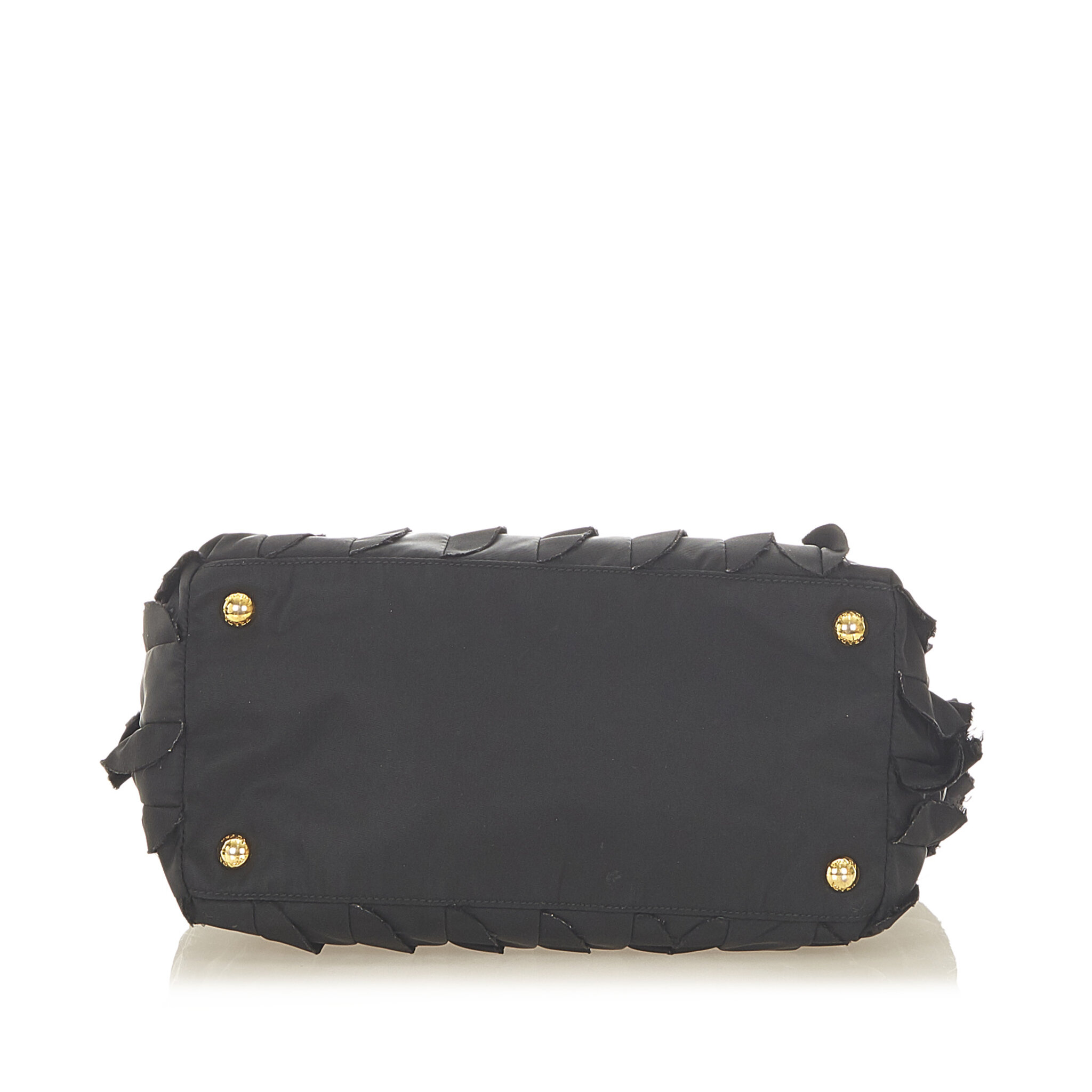 Prada Ruffled Tessuto Tote Bag, black