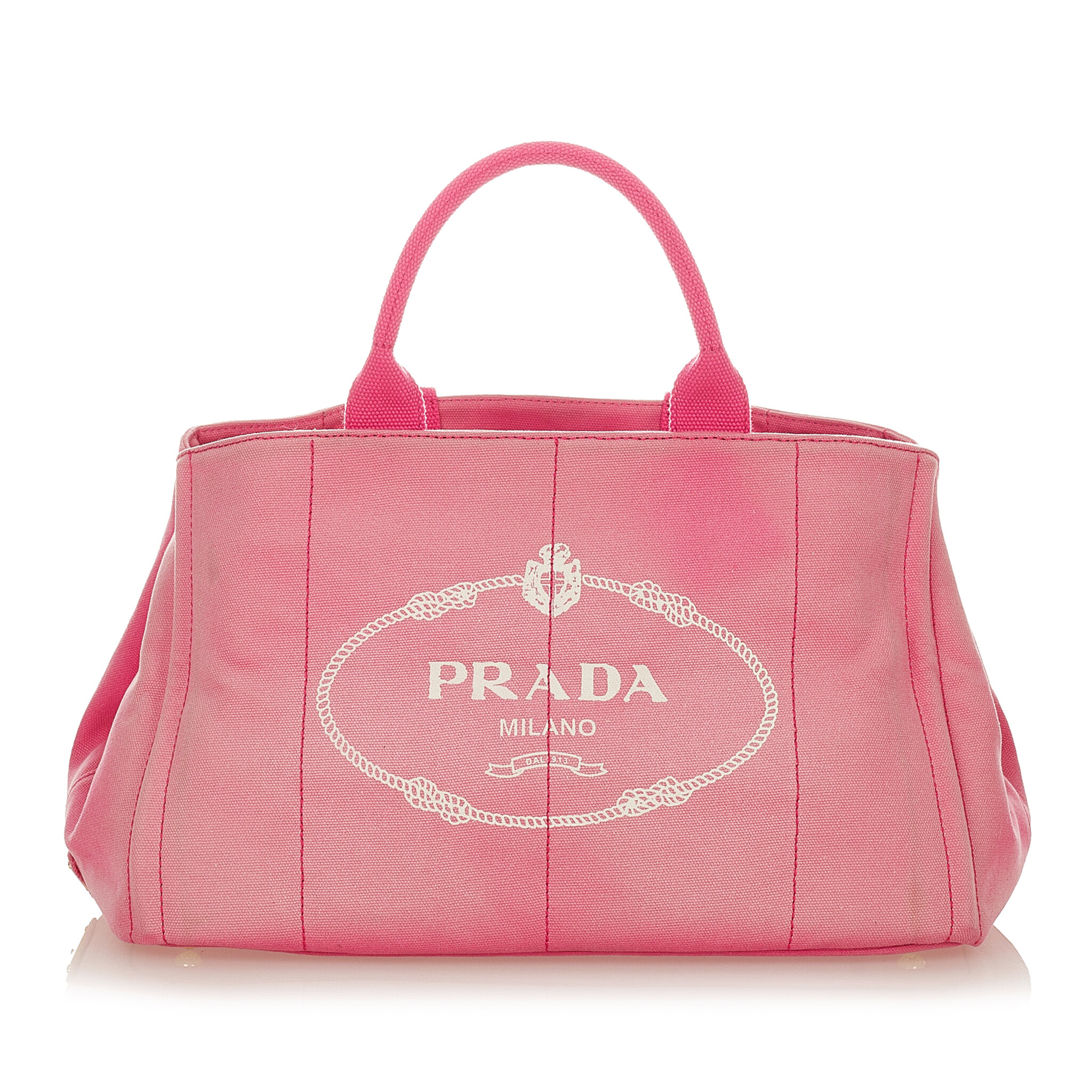 Prada Canapa Logo Canvas Handbag, ONESIZE, pink