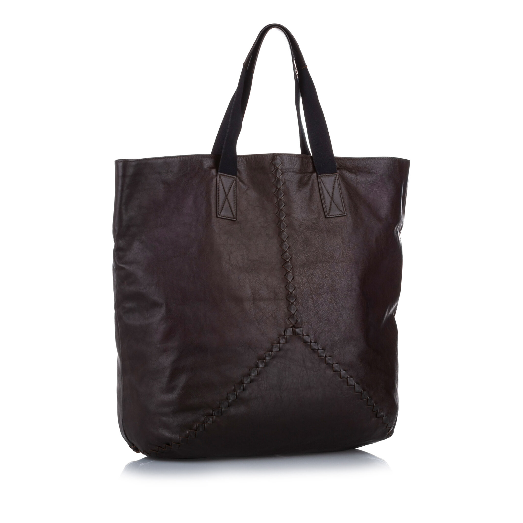 Bottega Veneta Leather Tote Bag, dark brown