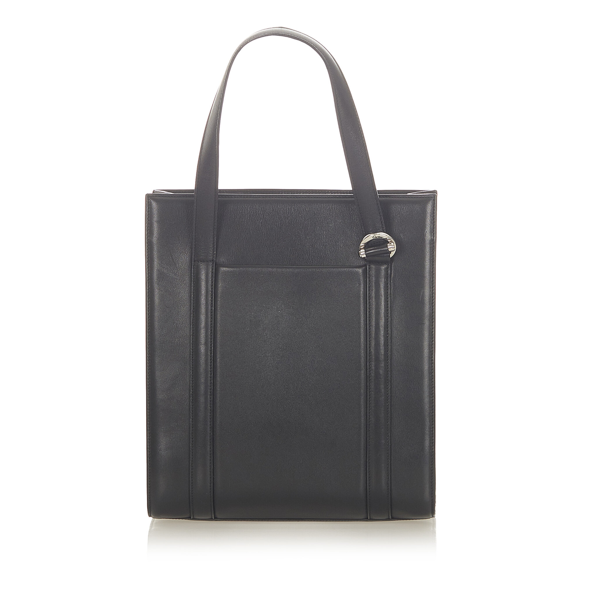 Cartier Leather Tote Bag, black