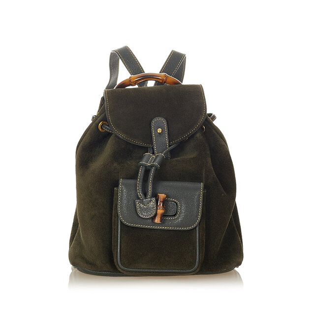 Gucci Bamboo Suede Backpack