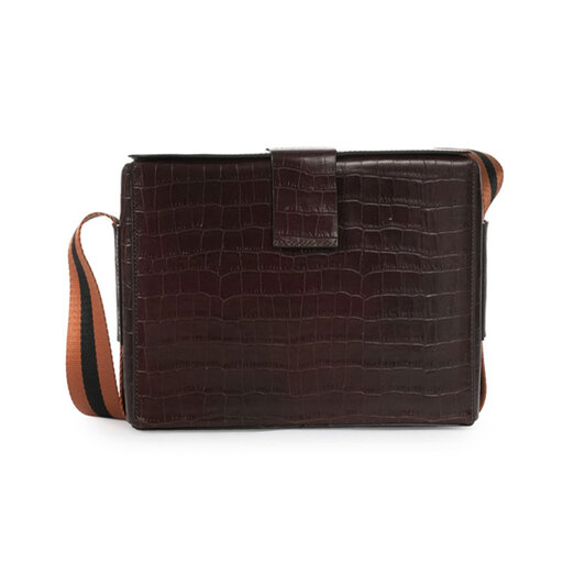 Croco Leather Box Bag