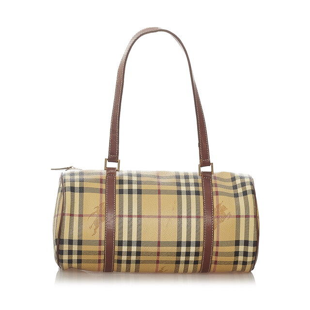 Burberry Haymarket Check Canvas Boston Bag