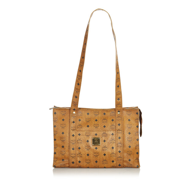 Mcm Visetos Leather Tote Bag