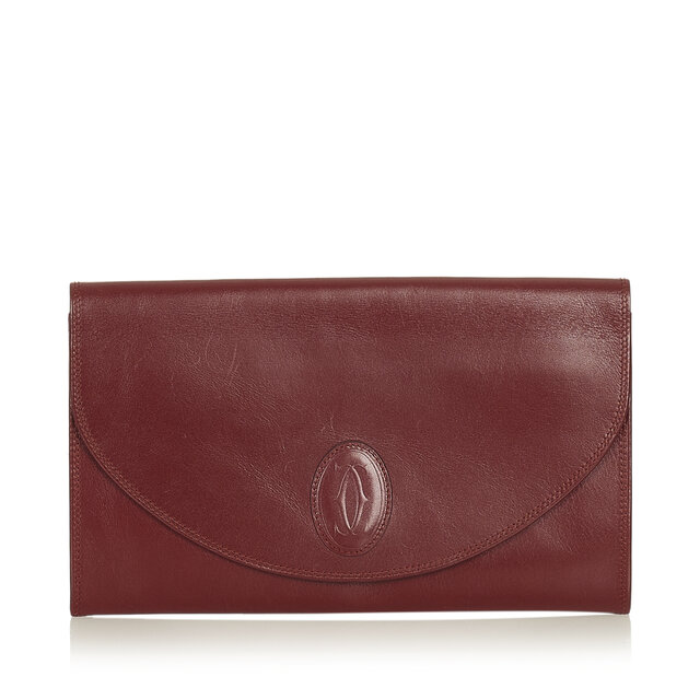 Cartier Must De Cartier Leather Clutch Bag