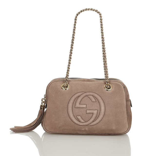 Gucci Soho Chain Nubuck Leather Shoulder Bag