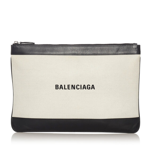 Balenciaga Navy Clip M Clutch Bag