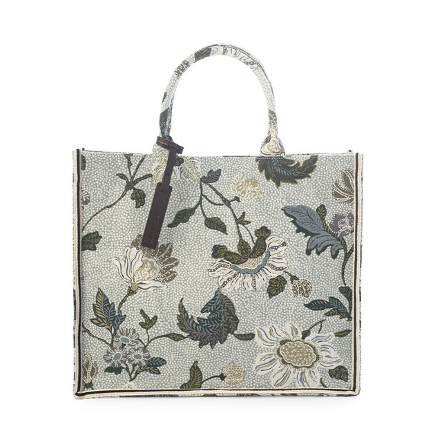 Flower Linen Shopper
