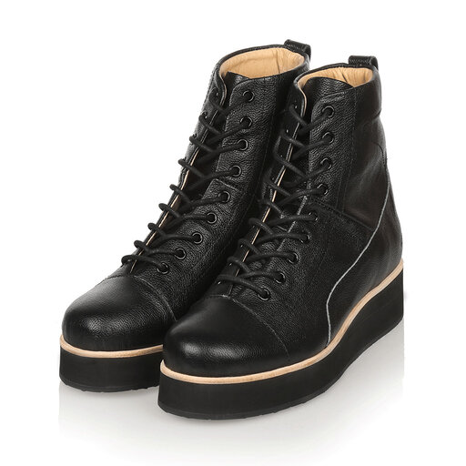 425g Black Top Grain Leather, svart