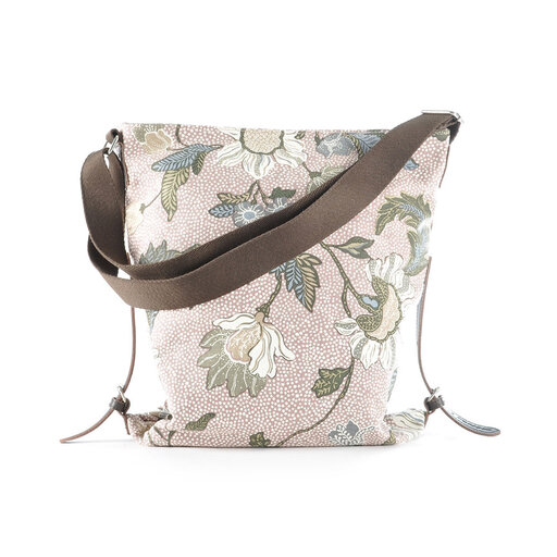 Shoulder Bag Dusty Pink Flower Linen