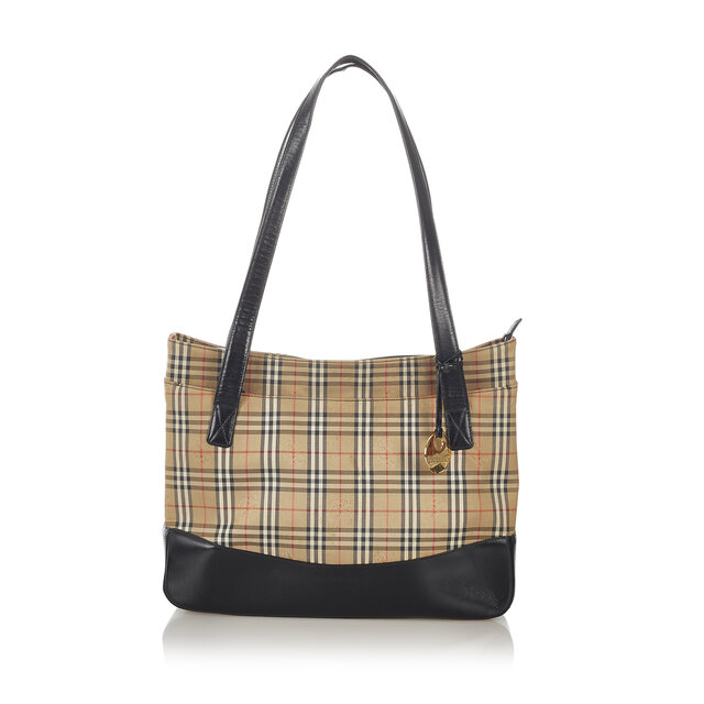 Burberry Haymarket Check Canvas Tote Bag
