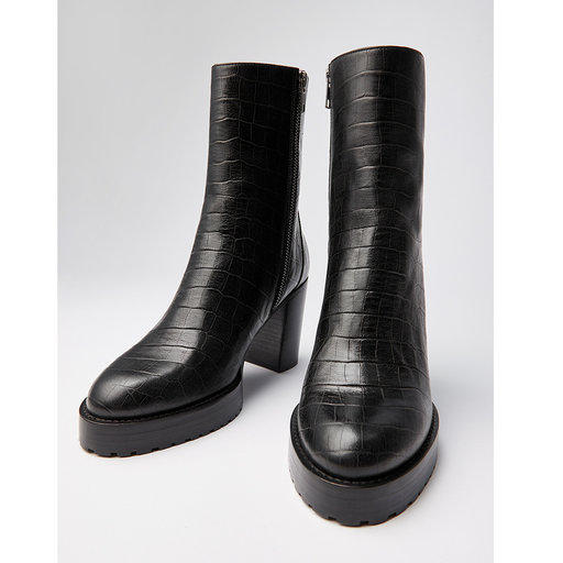 Chunky Boot Croco Blk Stövlar & boots Köp online på Stövlett från Reschia till dam.