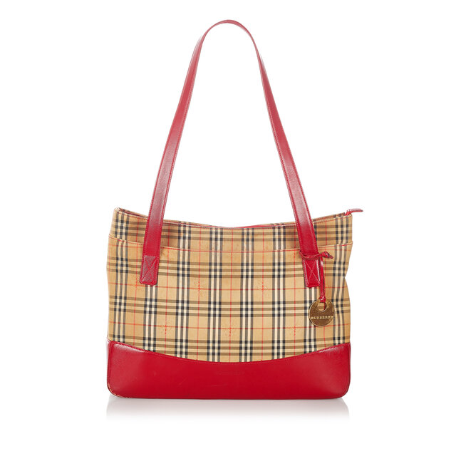 Burberry Haymarket Check Canvas Tote Bag