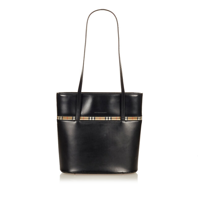 Burberry Haymarket Check Leather Shoulder Bag