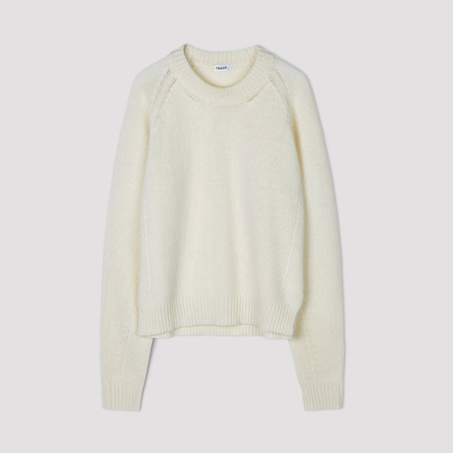 Soft R Neck Sweater, offwhite Soft R Neck Sweater, offwhite