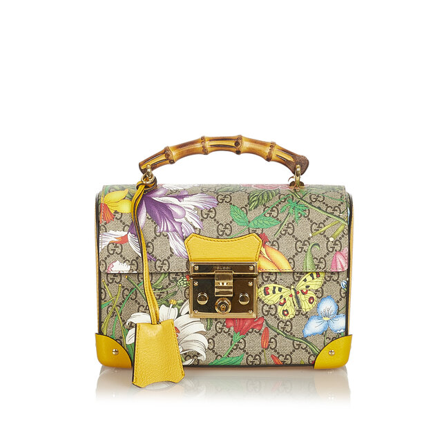 Gucci Gg Tian Bamboo Padlock Handbag
