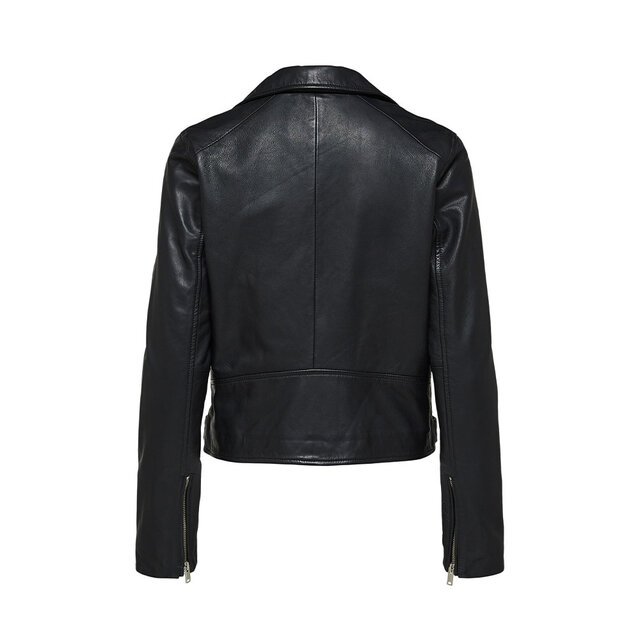 leather jacket black and white