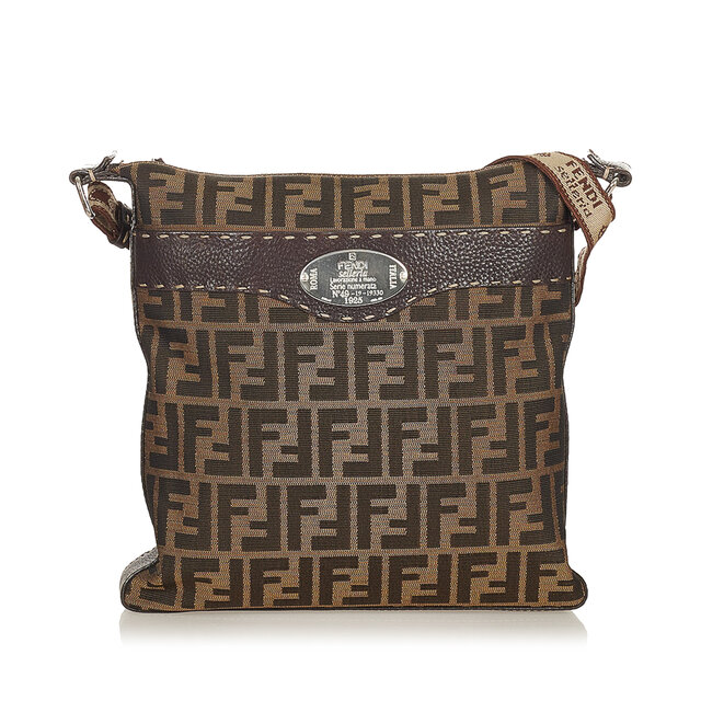 Fendi Selleria Zucca Canvas Crossbody Bag