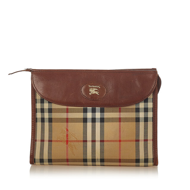 Burberry Haymarket Check Canvas Clutch Bag