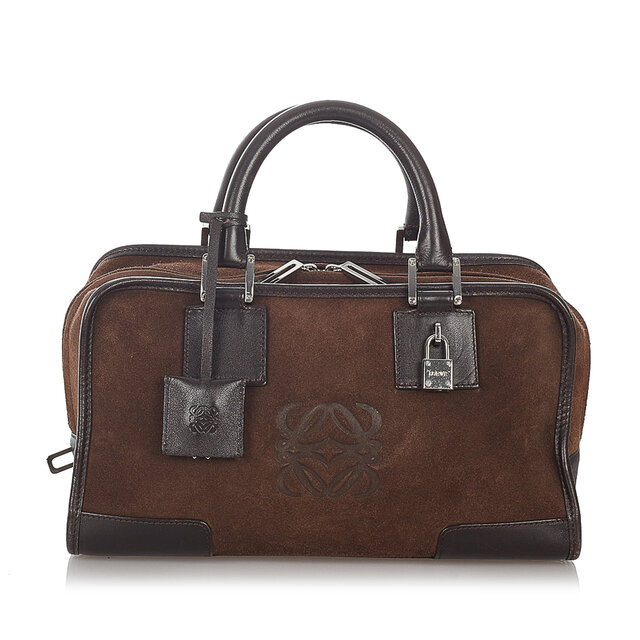 Loewe Amazona 28 Suede Handbag