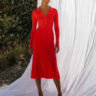 Adoore collar knitted dress clearance